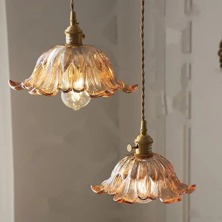 Suspension luminaire verre transparent style vintage