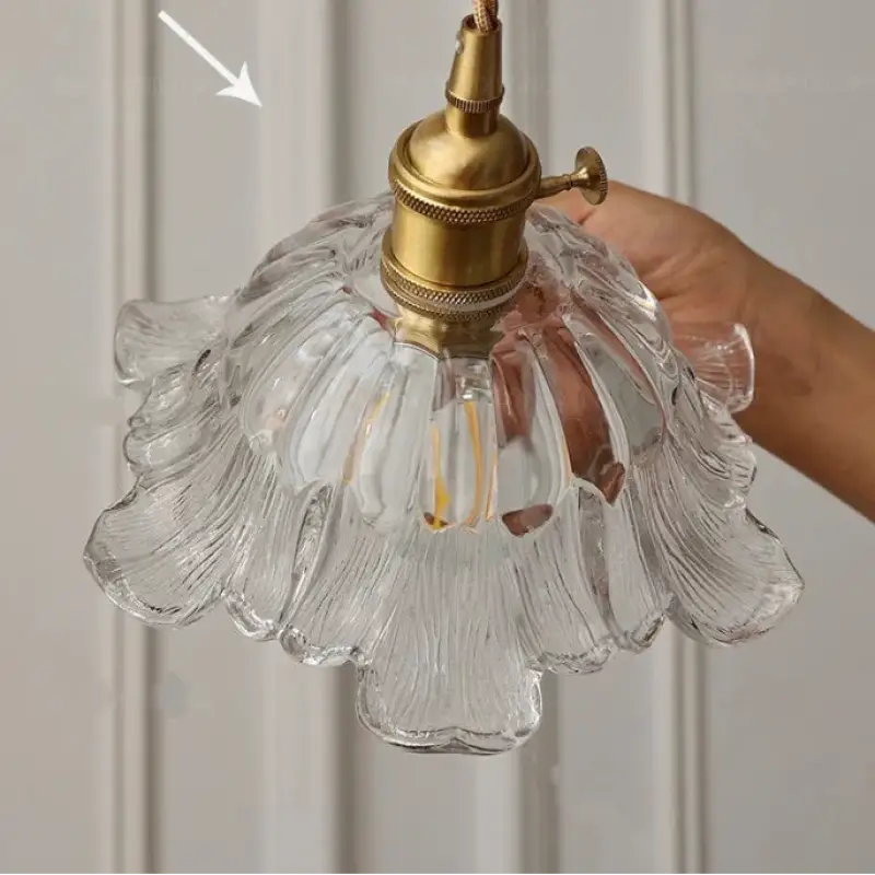 Suspension luminaire verre transparent style vintage