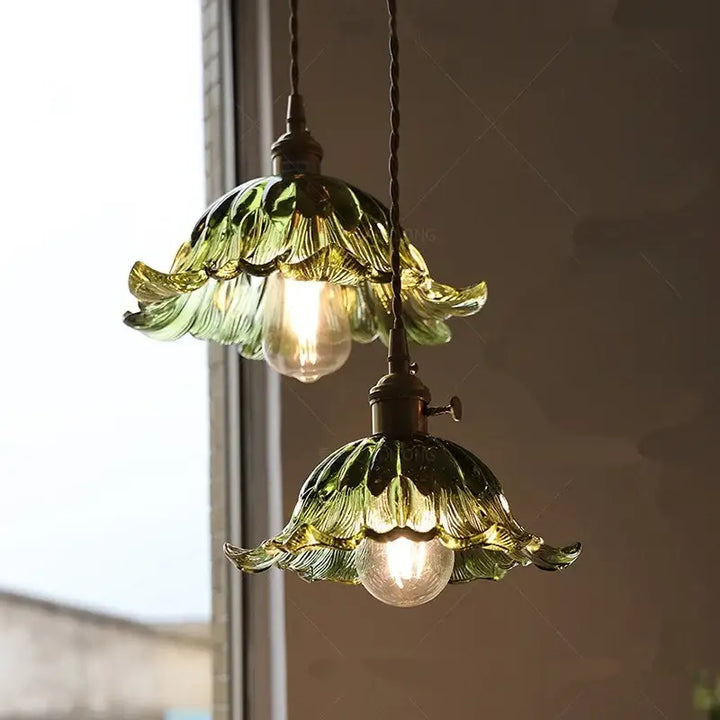 Suspension luminaire verre transparent style vintage