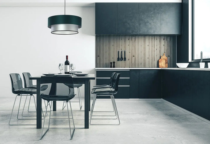 Suspension Luminaire | Duo (Vert Foncé/Argent)