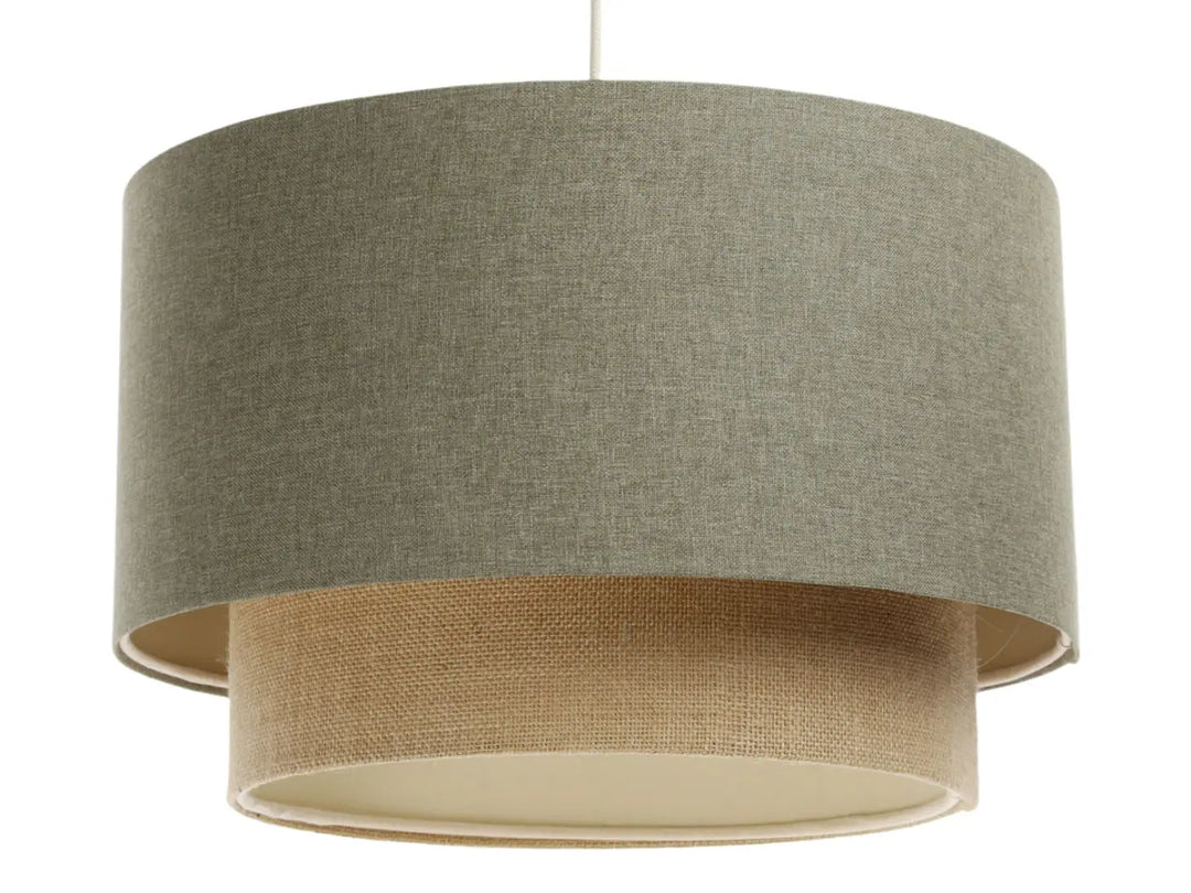 Pendant lamp Duo BOHO ELEGANT – Grey green/Beige/Ecru