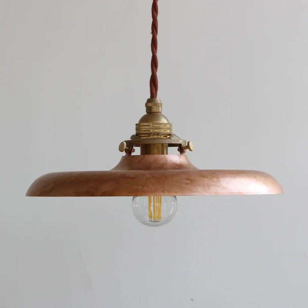 Suspension luminaire vintage en métal avec câble tressé chic
