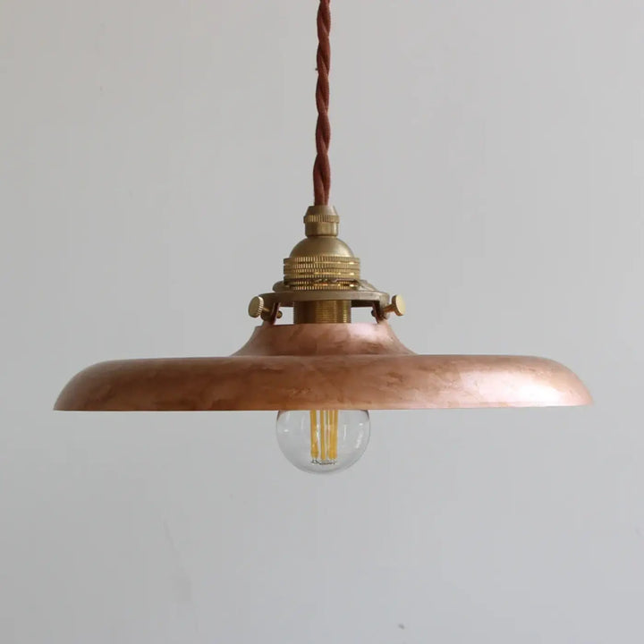 Suspension luminaire vintage en métal avec câble tressé chic