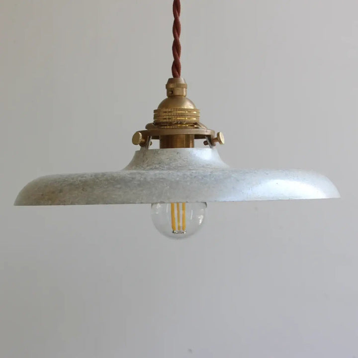 Suspension luminaire vintage en métal avec câble tressé chic