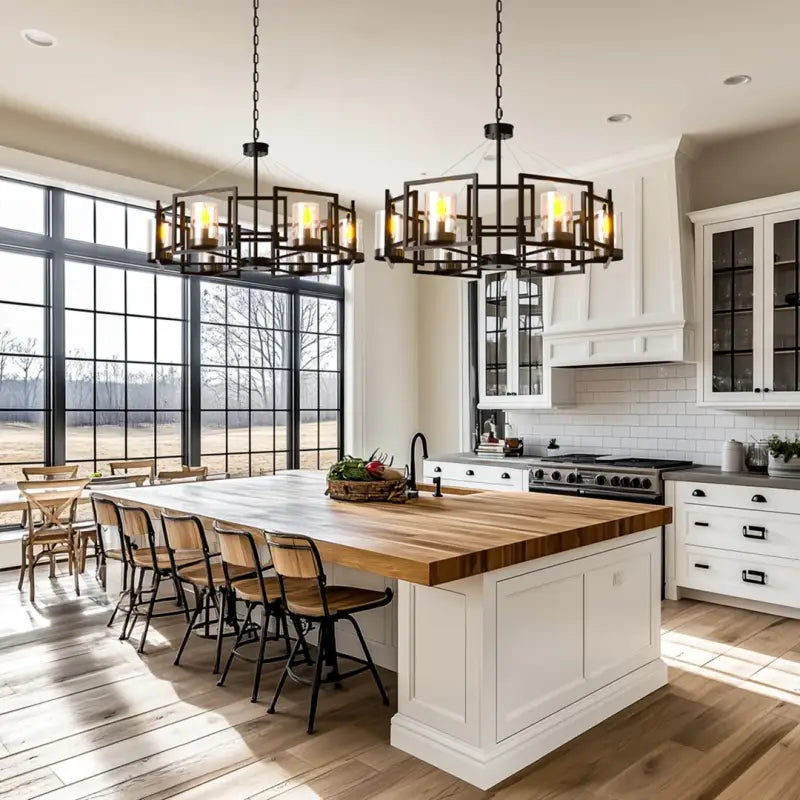 Suspension luminaire design vintage en métal avec éclairage led