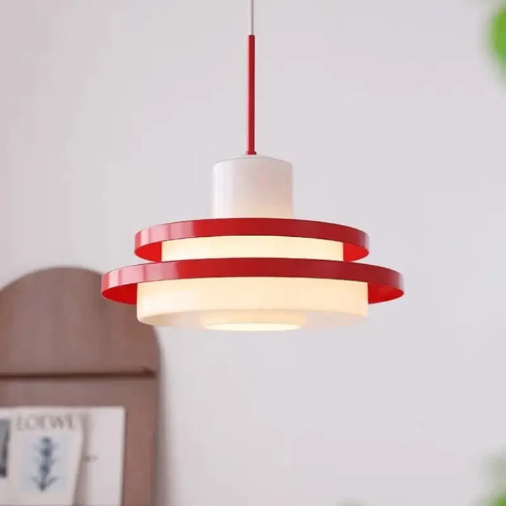 Suspension luminaire vintage scandinave rouge noir ou rouge
