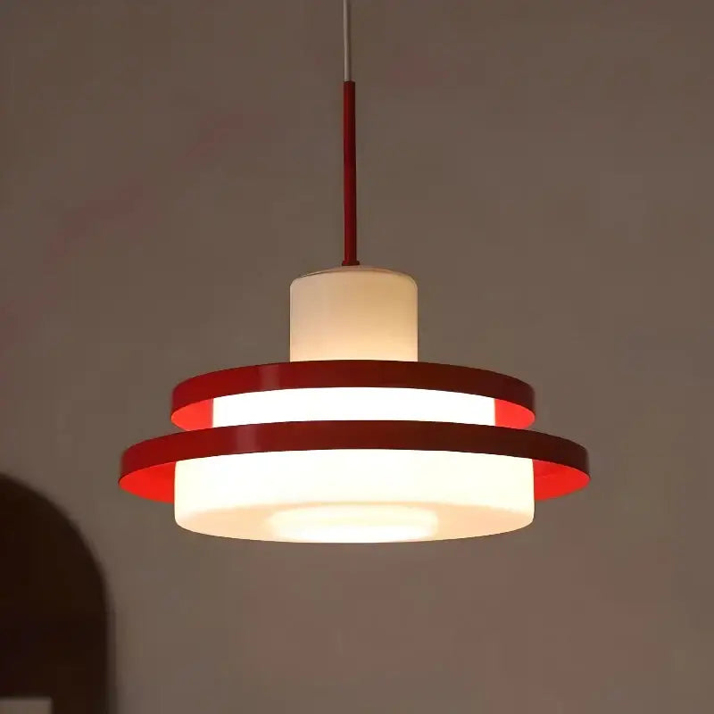 Suspension luminaire vintage scandinave rouge noir ou rouge