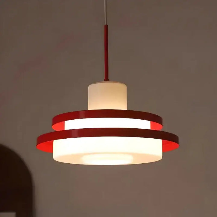 Suspension luminaire vintage scandinave rouge noir ou rouge