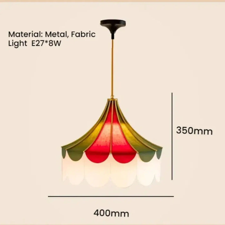 Suspension luminaire vintage en tissu coloré élégant style rétro chic