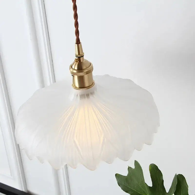 Suspension luminaire vintage verre transparent cannelé élégant