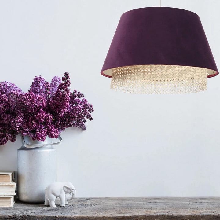 Suspension Luminaire | SENSEI RATTAN (VIOLET)