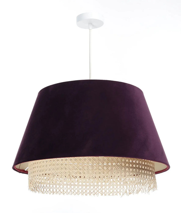 Pendant lamp Sensei Rattan – Dark purple