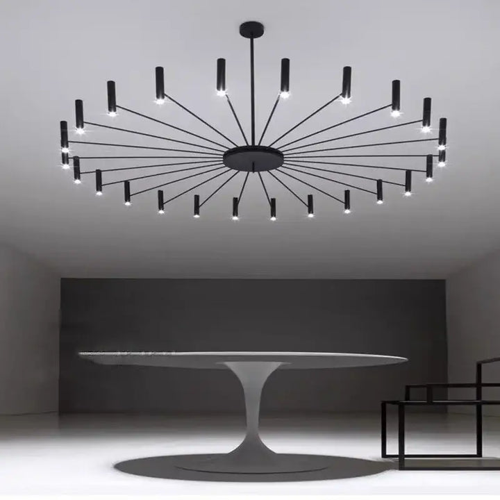 Suspension Luminaire XXL Design Graphique Noir À Bras Multiples
