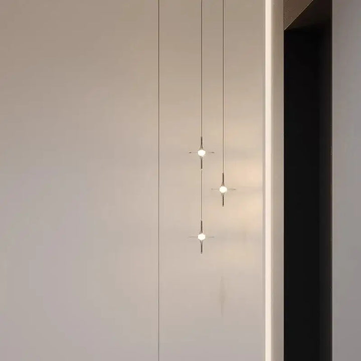 Suspension lumineuse design cristal moderne argent