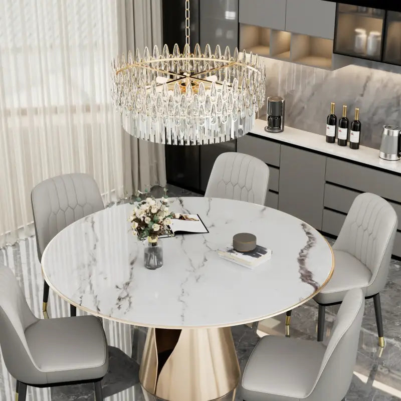 Suspension lustre cristal doré design moderne élégant