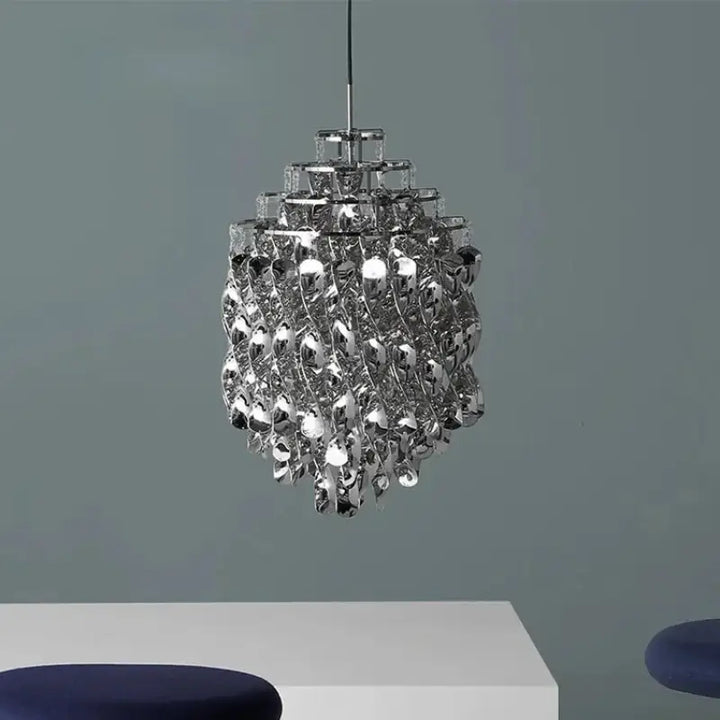 Suspension luxe acrylique dorée design moderne led raffiné