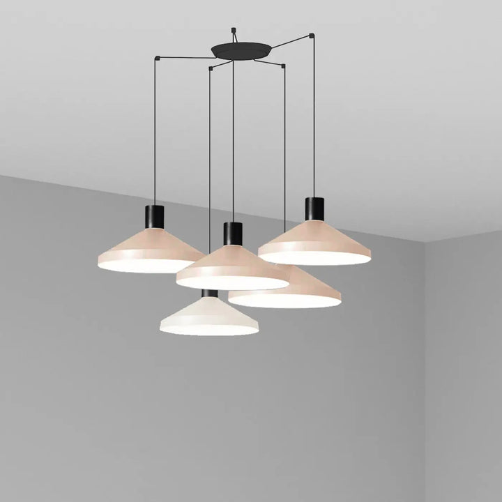 Suspension Kombo 40 cm beige à 5 suspensions de Faro Barcelona