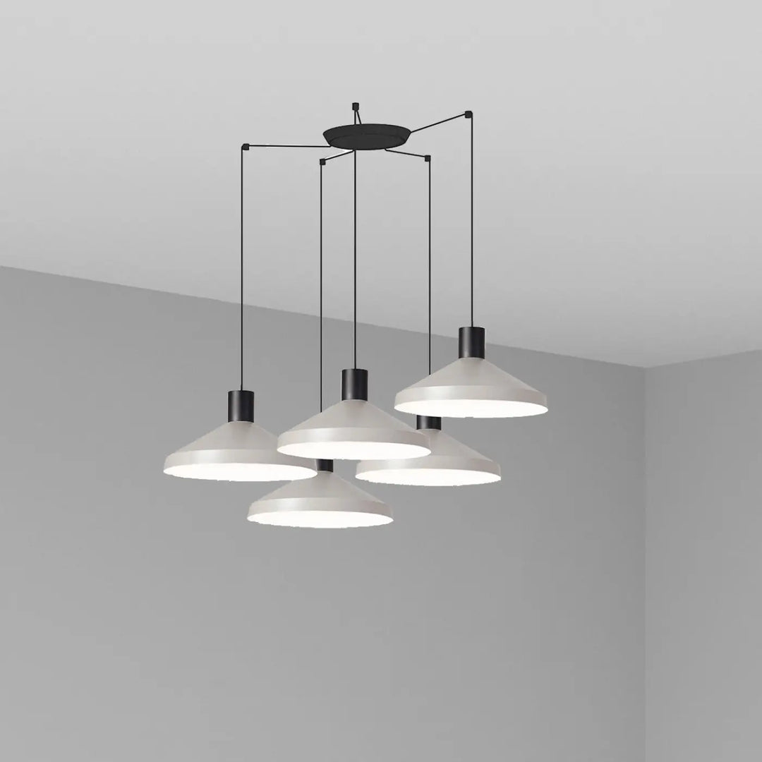 Suspension Kombo 40 cm grise à 5 suspensions de Faro Barcelona