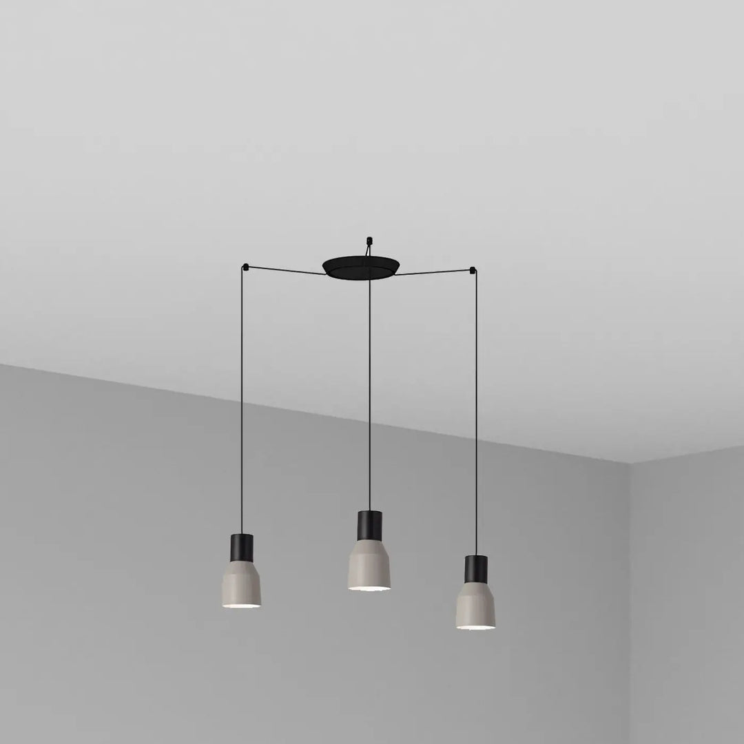 Suspension Kombo 12 cm grise à 3 suspensions de Faro Barcelona