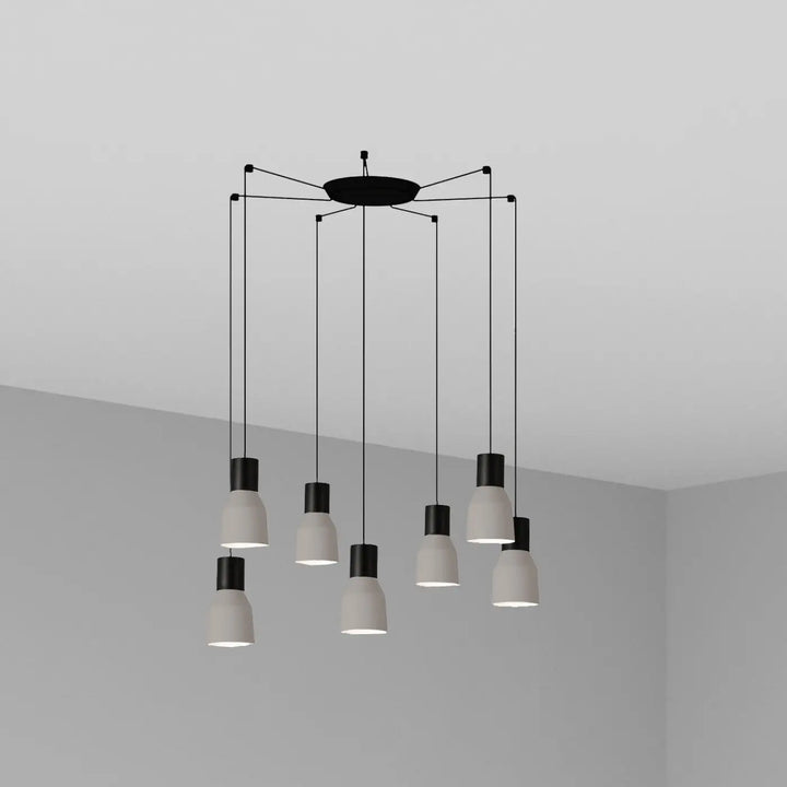 Suspension Kombo 12 cm grise à 7 suspensions de Faro Barcelona