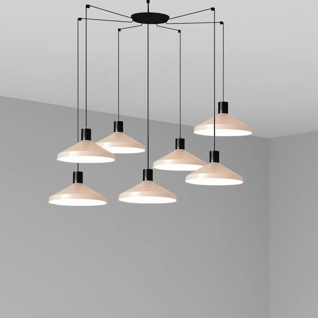 Suspension Kombo 40 cm beige à 7 suspensions de Faro Barcelona