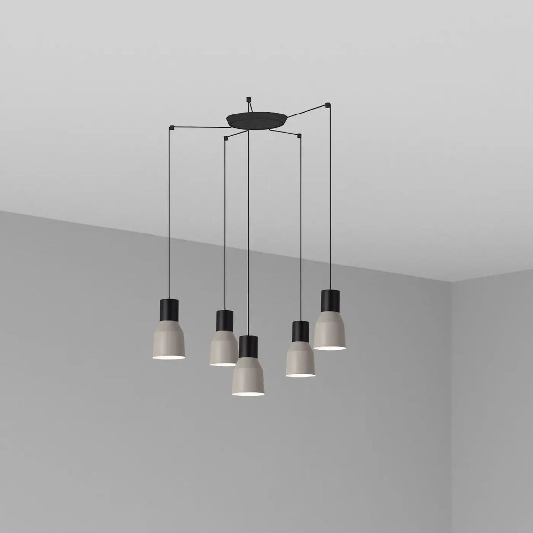 Suspension Kombo 12 cm grise à 5 suspensions de Faro Barcelona