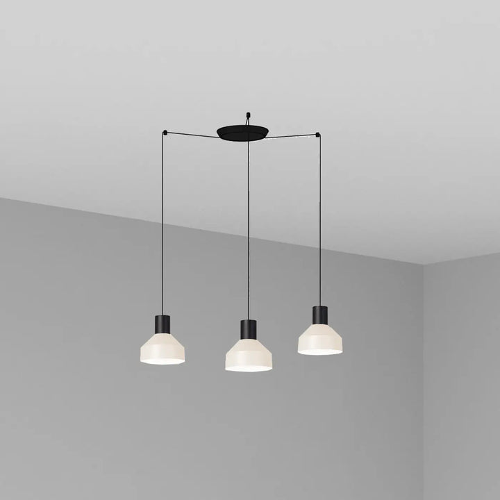 Suspension Kombo 20 cm beige à 3 suspensions de Faro Barcelona