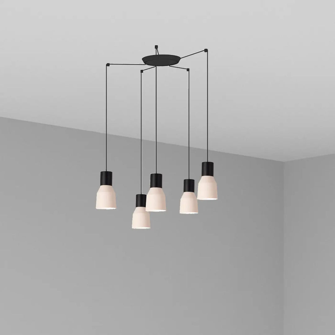 Suspension Kombo 12 cm beige à 5 suspensions de Faro Barcelona