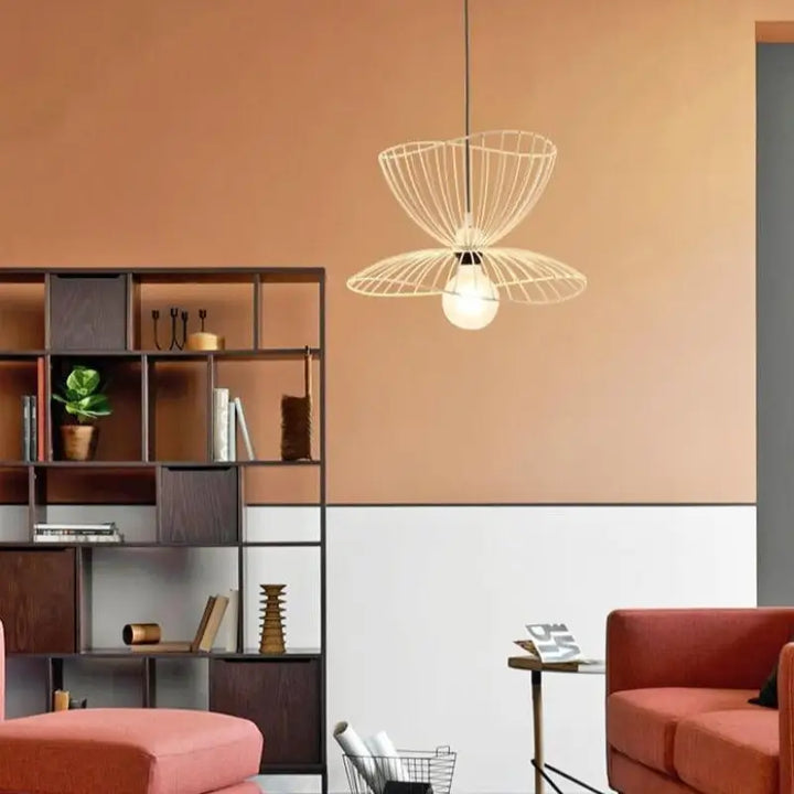 Suspension Métallique Noir A Double Coupole Inversée