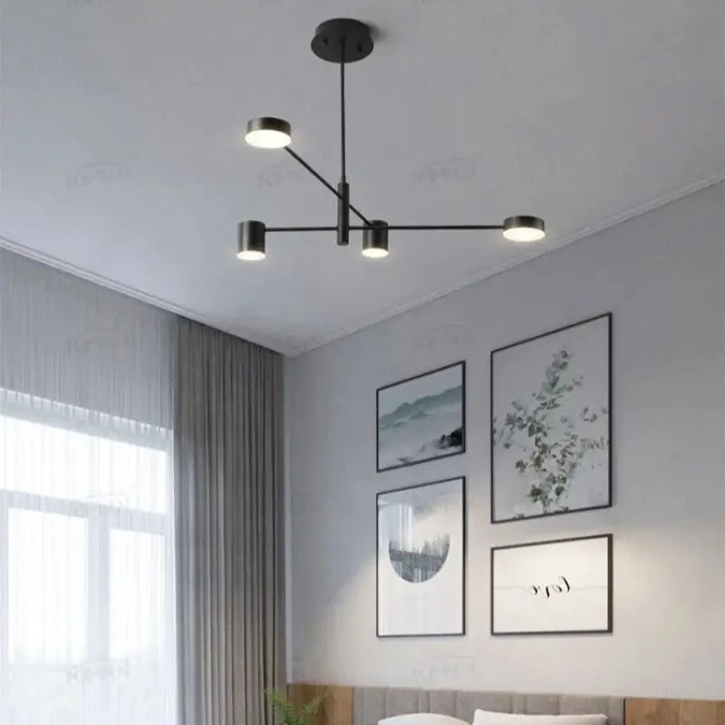 Suspension moderne à bras multiples et spots LED