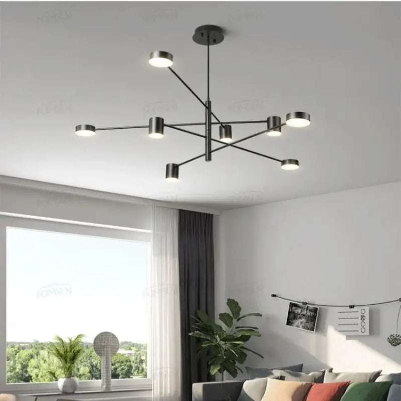 Suspension moderne à bras multiples et spots LED