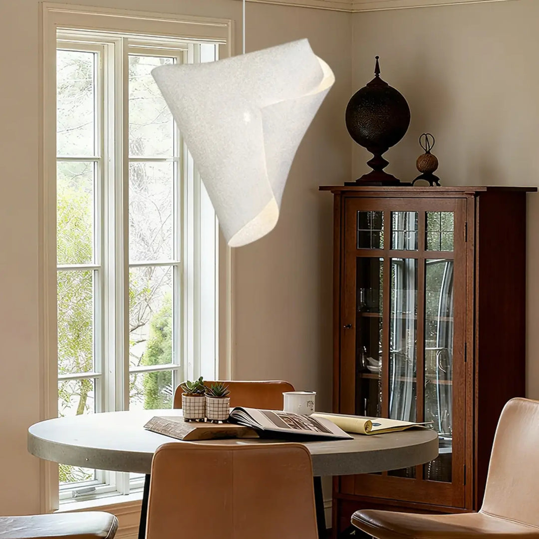 Suspension moderne blanc forme organique minimaliste