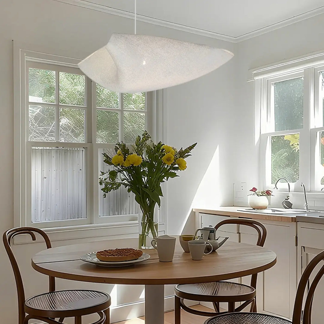 Suspension moderne blanc forme organique minimaliste