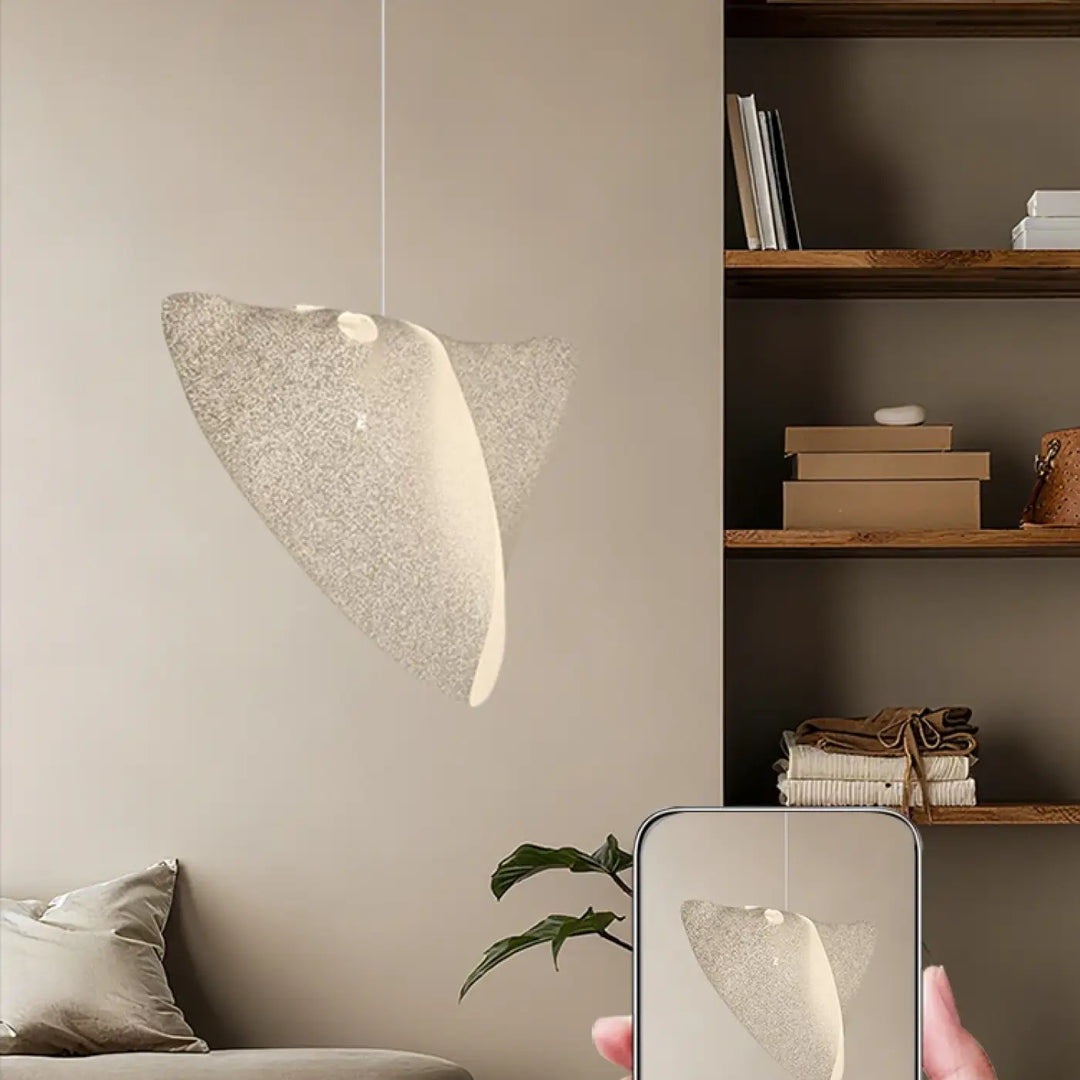 Suspension moderne blanc forme organique minimaliste
