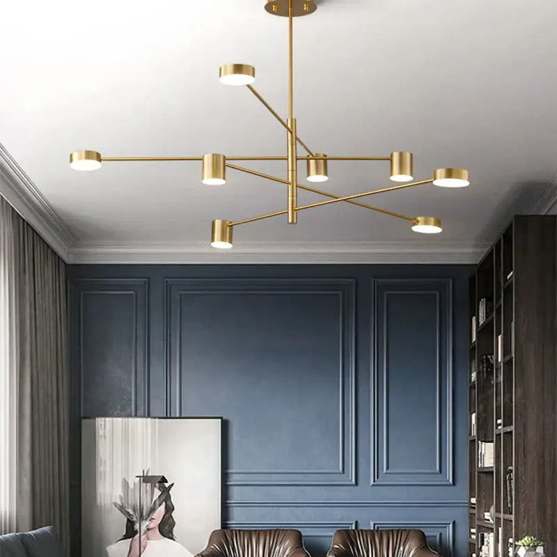 Modern Fashion Black Golden Lustre Led Chandelier Loft Nordic lamp Decorative indoor hanging for livingroom bedroom