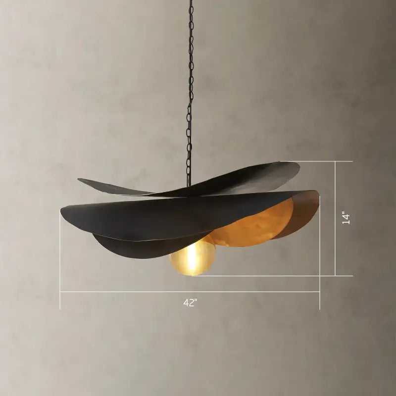 Suspension design artistique noir et doré style raffiné