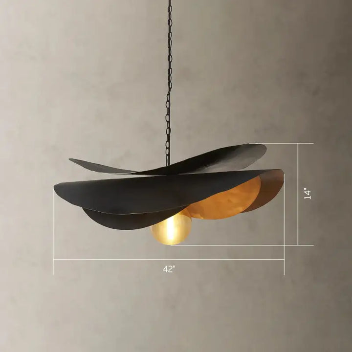 Suspension design artistique noir et doré style raffiné