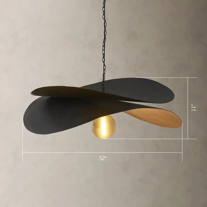 Suspension design artistique noir et doré style raffiné