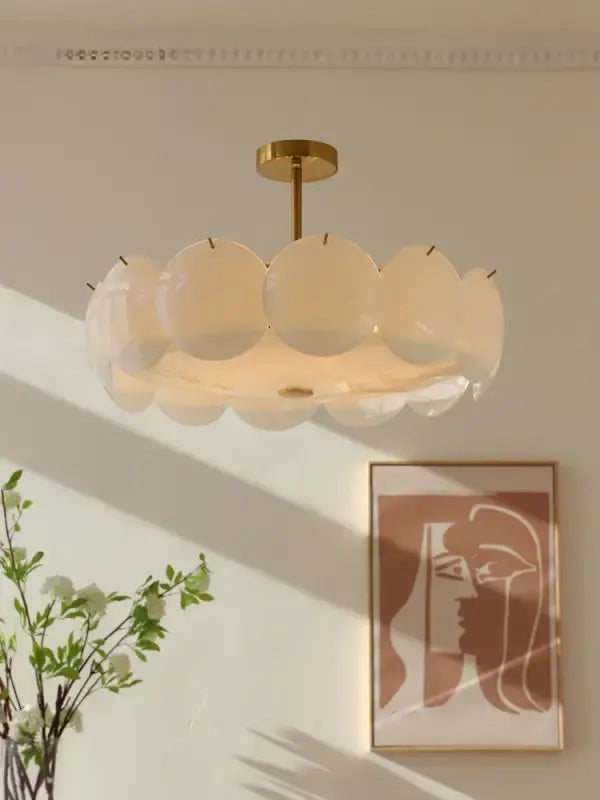 Cream White Glass Ceiling Light Modern Minimalist Retro Ceiling Chandeliers Living Room Dining Room Bedroom Light home