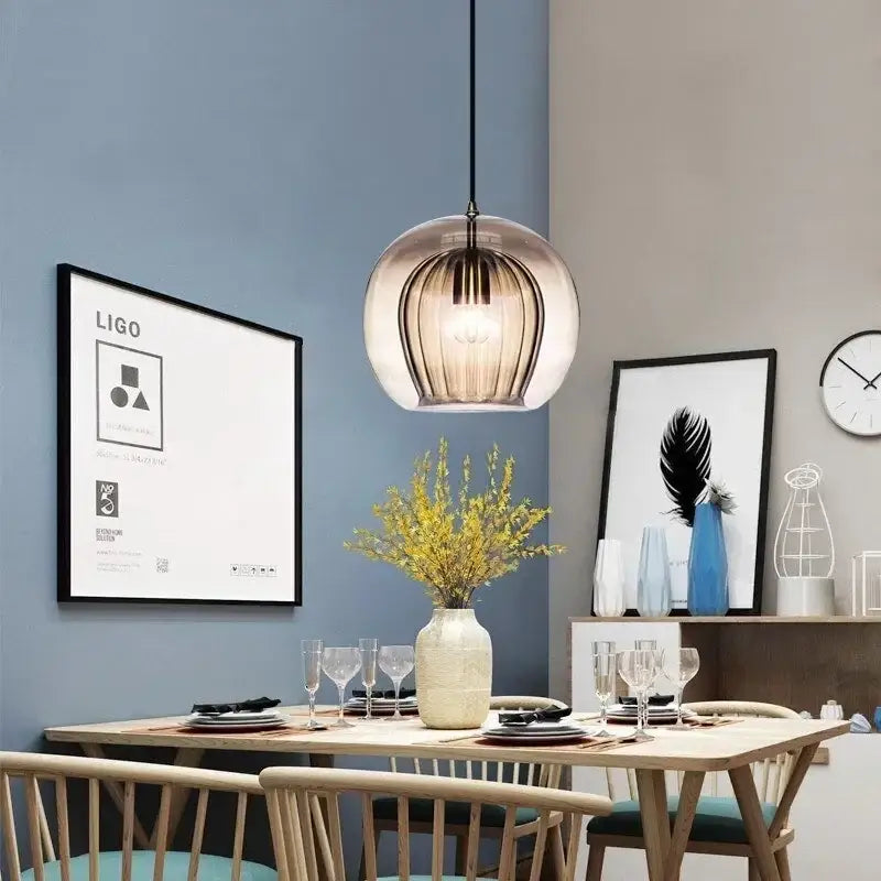 Nordic Glass Pendant Light LED glass Hanging Lamp For Dining Room Living Coffee Shope Home Indoor Decor Lighting