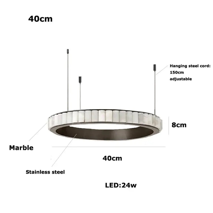 Suspension moderne led design marbre et acier élégance