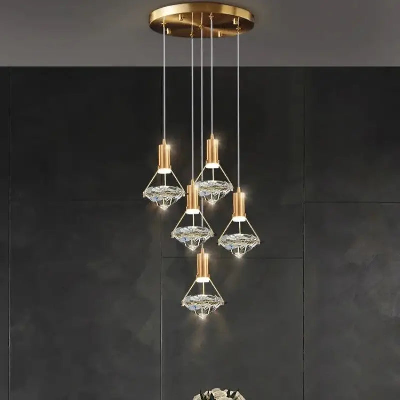 Suspension Moderne Multi Lumières Cristal Raffiné Éclat Chic