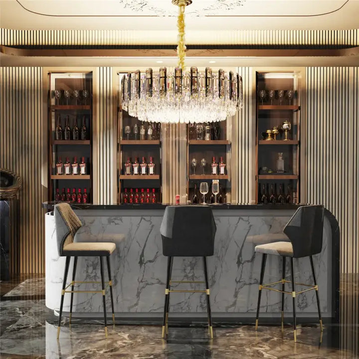 Suspension moderne rond cristal argenté raffinée pour salon