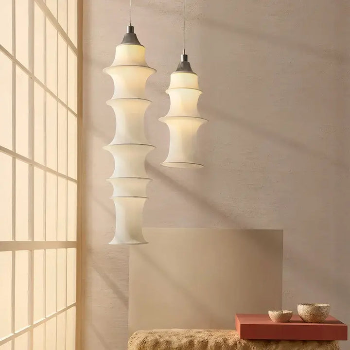 Nordic Minimalist Fabric Wabi Sabi Led Pendant Lights Living Dining Room Loft Home Decor Chandelier Bedroom Corner