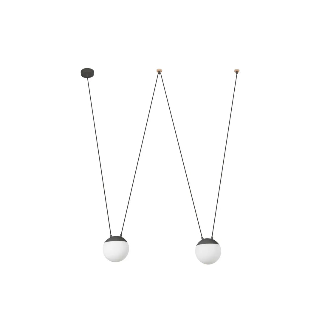 Suspension Mine Space 2L polycarbonate gris foncé de Faro Barcelona
