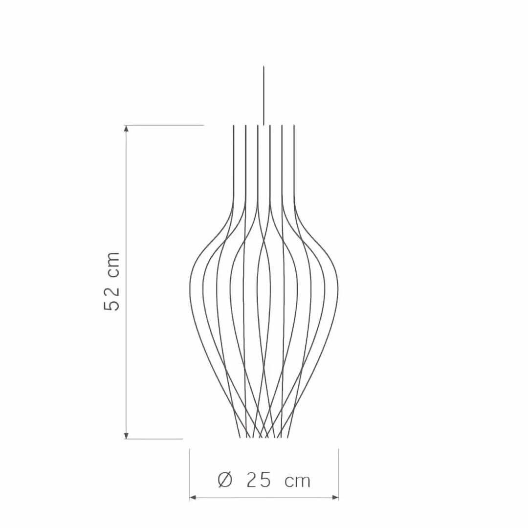 Suspension möntenyel piatoni de 52 cm avec finition naturelle en bois fsc et design filaire moderne courbé