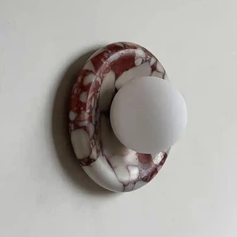 Suspension murale en marbre avec lumière en verre design élégant