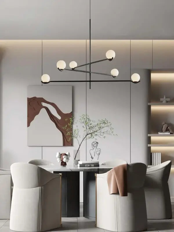 Modern Glass Ball Led Ceiling Chandelier Black Gold for Bedroom Living Dining Room Table Pendant Lamp Lusters Luminaire