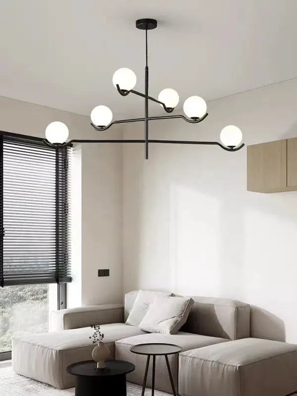 Modern Glass Ball Led Ceiling Chandelier Black Gold for Bedroom Living Dining Room Table Pendant Lamp Lusters Luminaire
