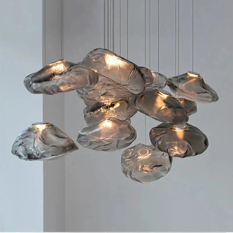 Suspension Nuage en Verre Sculpté Design Moderne

